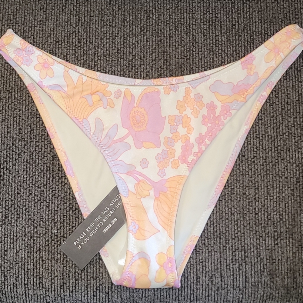 Light floral cheeky coverage Bathing suit bottom